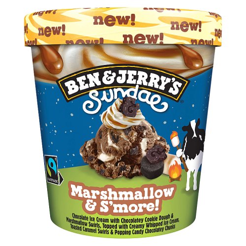 Ben & Jerrys Marshmallow & Smores Sundae 427ml pack shot