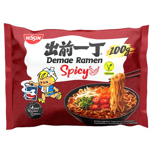 Nissin Demae Ramen Spicy Noodles 100g pack shot