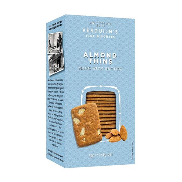 Verduijns Butter Biscuits With Almonds 75g pack shot