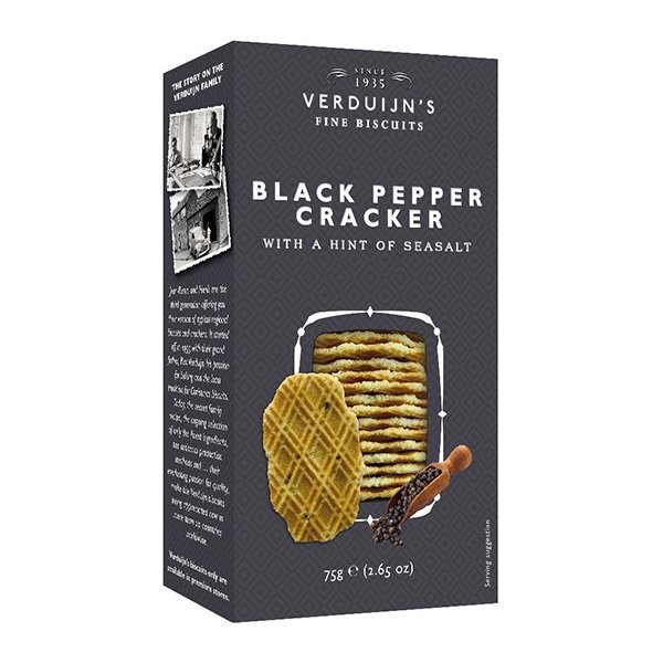 Verduijns Crackers Wth Blckpepper & Salt 75g pack shot