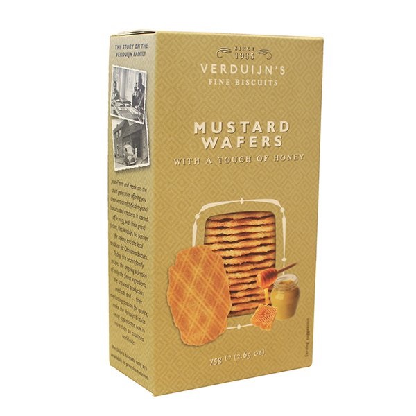 Verduijns Mustard Wafers & Honey 75g pack shot
