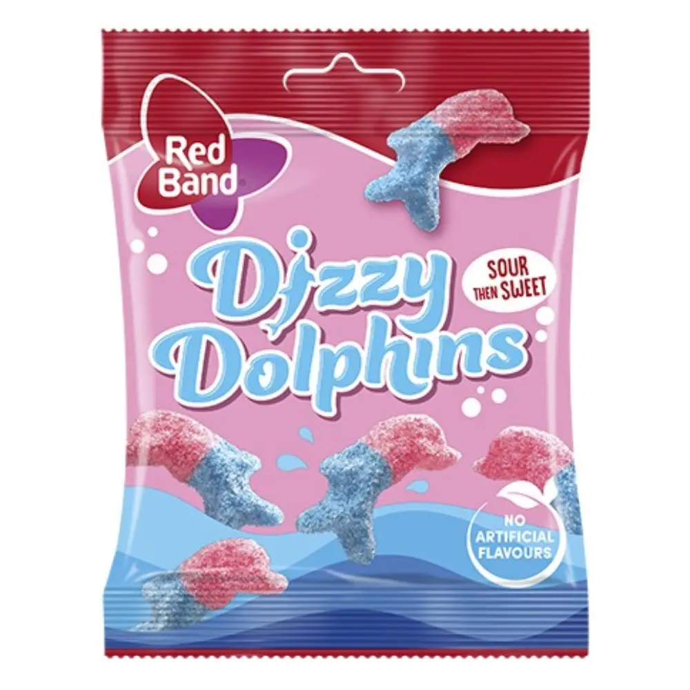 Red Band Dizzy Dolphins 100g pack shot