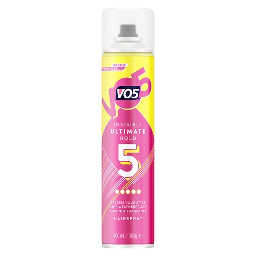 VO5 Ultimate Hold Hairspray 400ml pack shot
