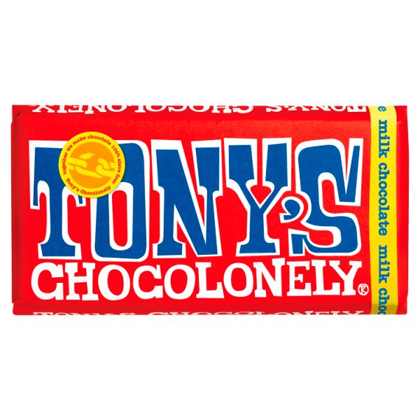 Tony's Chocolonely Milk Fairtrade 180g pack shot