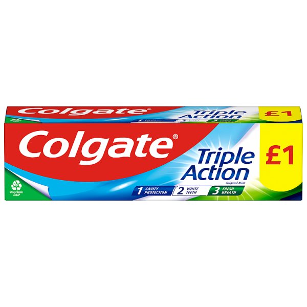 Colgate Triple Action Toothpaste 75ml PMP pack shot