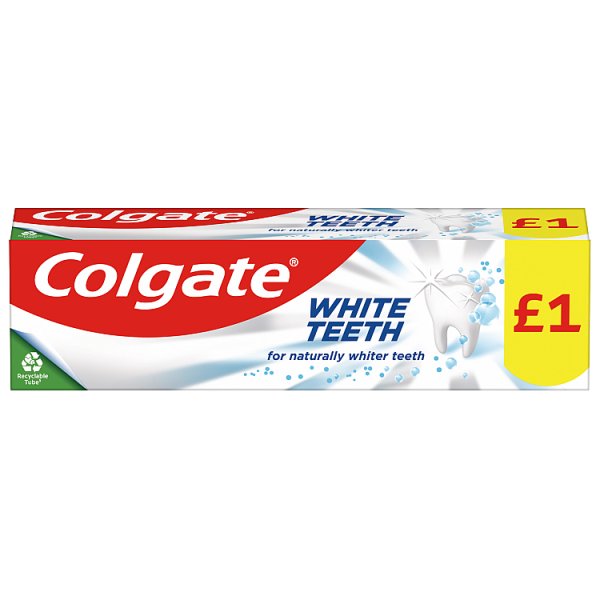 Colgate White Teeth Toothpaste 75ml PMP pack shot