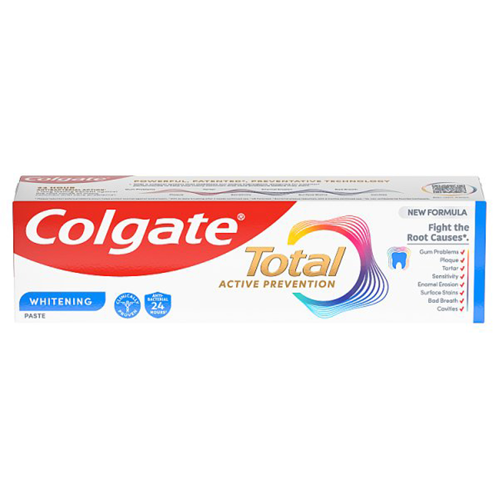 Colgate Total Active Prevention Teeth Whitening Toothpaste 75ml pack shot