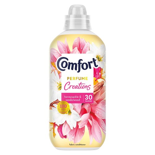 Comfort Fabric Conditioner Honeysuckle & Sandalwood 30s 900ml pack shot