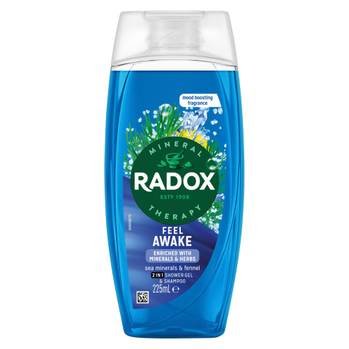 Radox Shower Gel 2in1 for Men Feel Awake 225ml pack shot