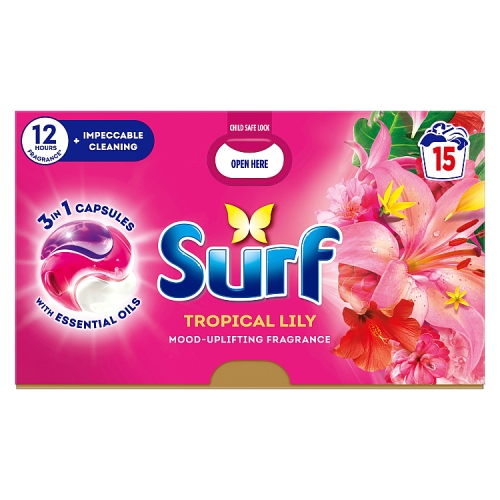 Surf Washing Capsules Tropical Lily 15s pack shot