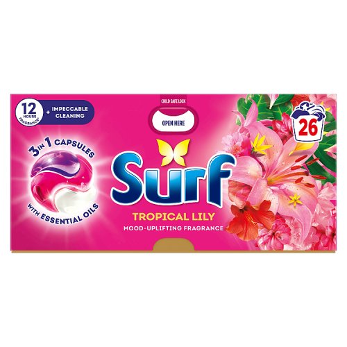 Surf Washing Capsules Tropical Lily 26W 26pce pack shot