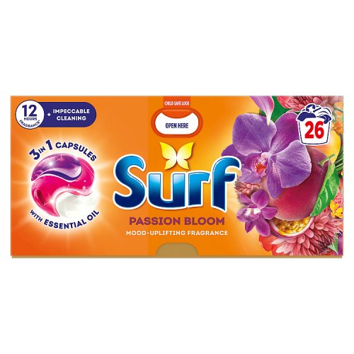 Surf Washing Capsules Passion Bloom 26W 26pce pack shot