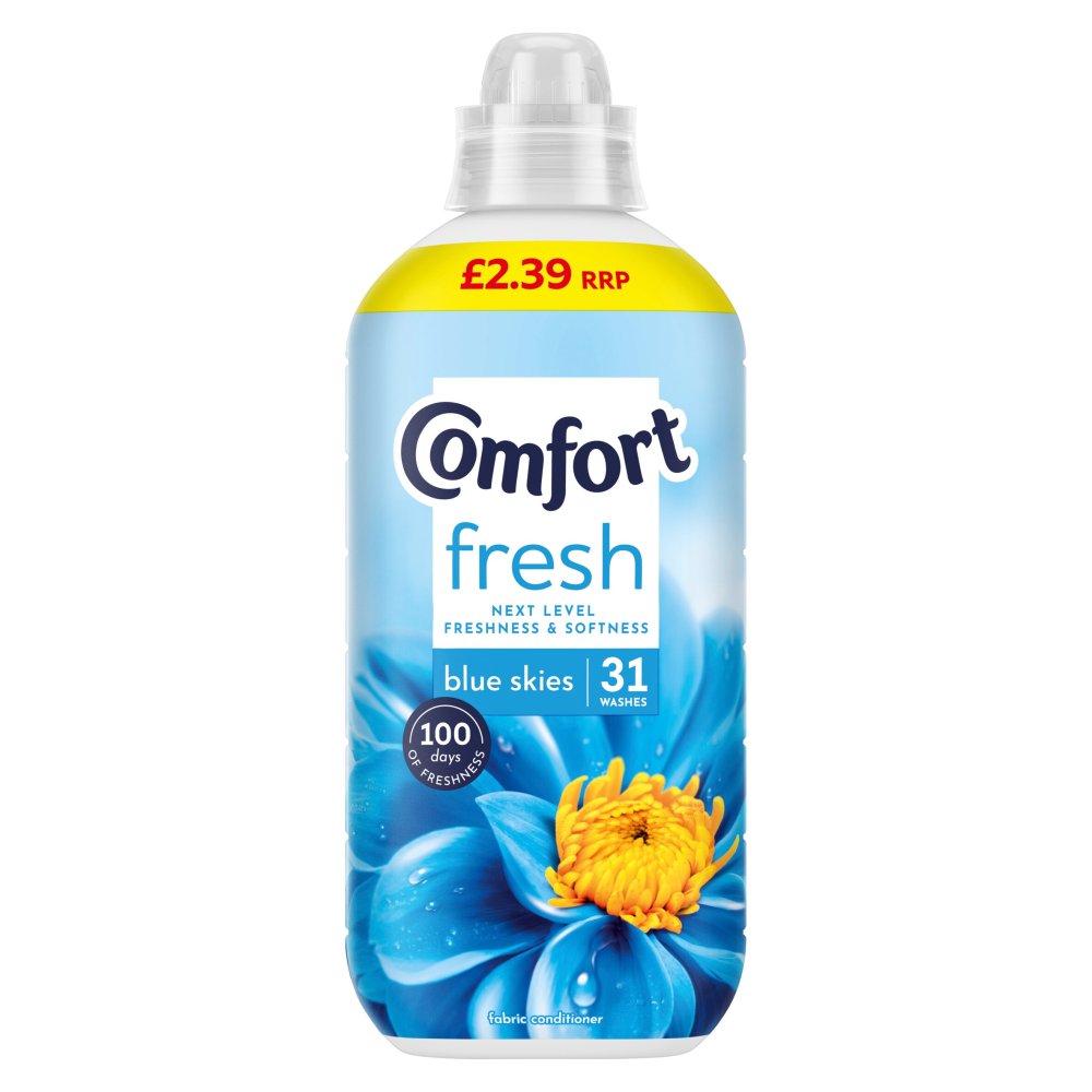 Comfort Fabric Conditioner 31W Blue Skies 930ml PMP pack shot