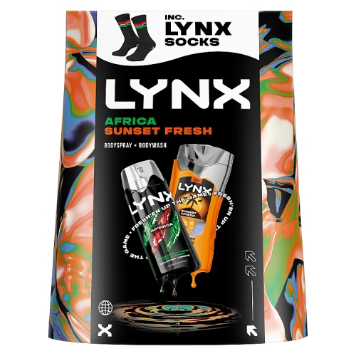 Lynx Africa Sunset Fresh Duo & Socks Gift Set 1s pack shot