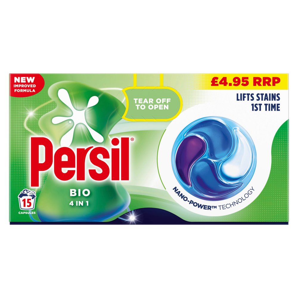 Persil 3 in 1 Bio Liquid Caps 15w 204g PMP pack shot