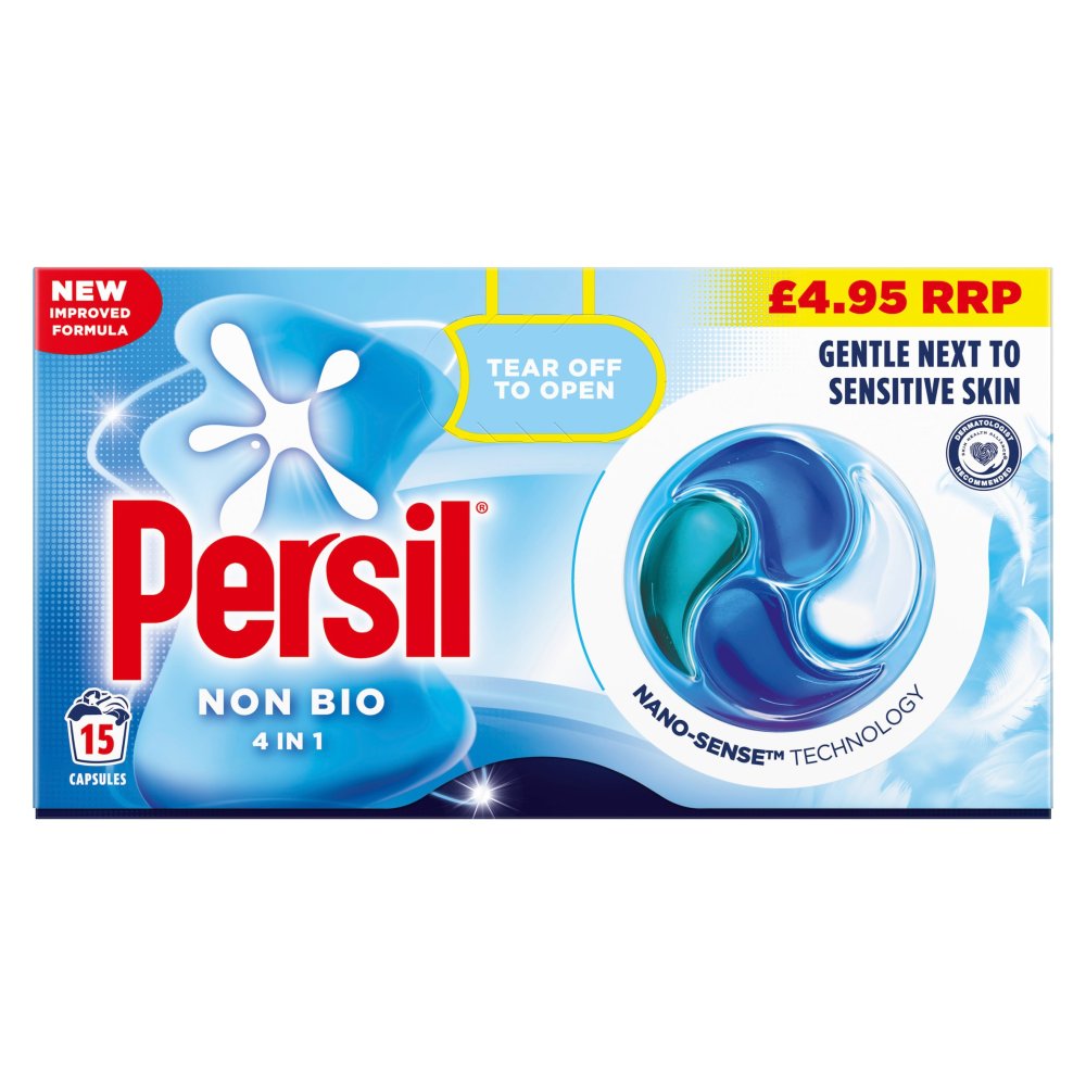 Persil 3 in 1 Non Bio Liquid Caps 15w 204g PMP pack shot