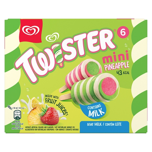 Twister Mini Pineapple Ice Cream Lollies 6pc pack shot