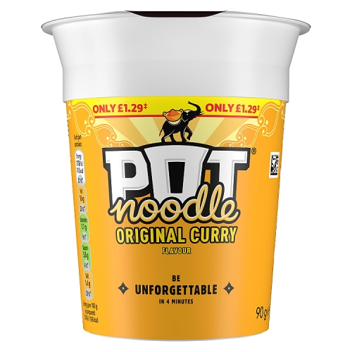 Pot Noodle Curry PM £1.29 90g pack shot