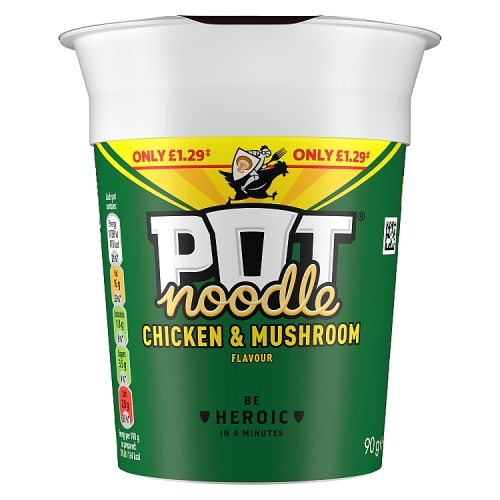 Pot Noodle Chicken & Mushroom PM £1.29 90g pack shot