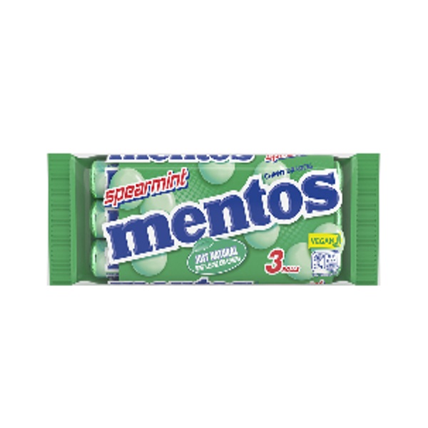 Mentos Rolls 3pk Spearmint (3 x 38g) pack shot