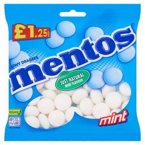 Mentos Bag Mint PM £1.25 135g (Vegan) pack shot