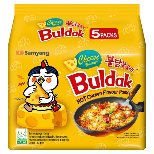 Buldak Ramen Cheese 5pk (5 x 140g) pack shot
