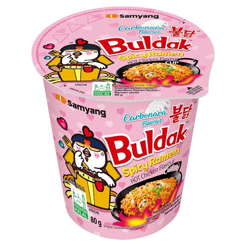 Buldak Ramen Cup Carbonara Flavour 6pk (6 x 80g) pack shot