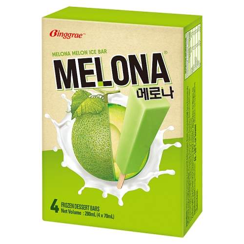 Melona Melon Flavoured Ice Bar 4pc pack shot