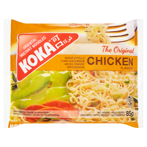 Koka Instant Noodles Chicken Flavour 85g pack shot