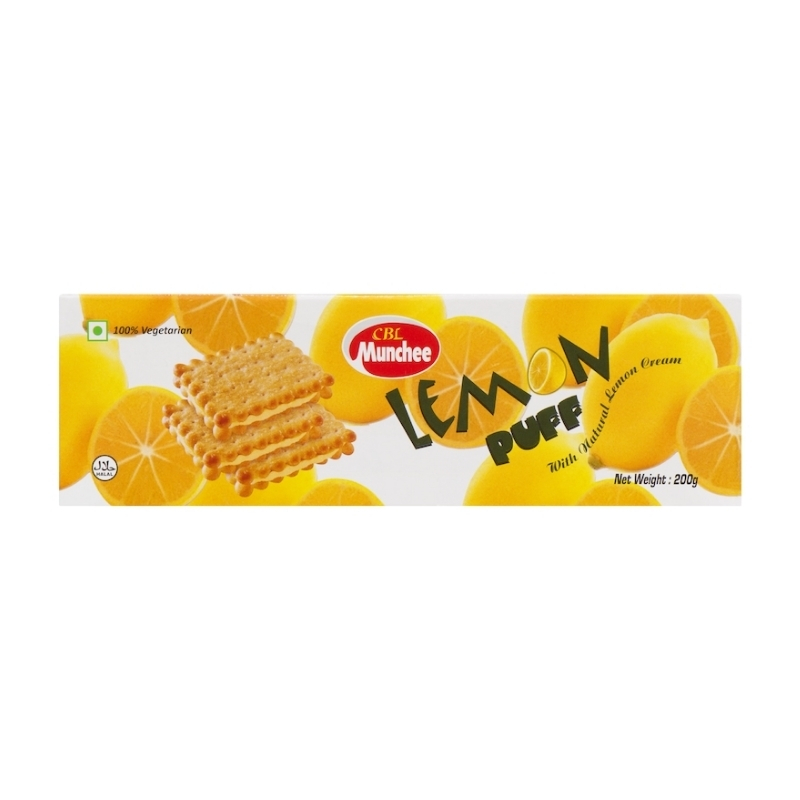 Munchee Lemon Puff Biscuits 200g pack shot