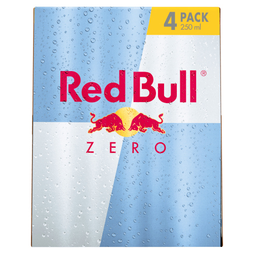 Red Bull Zero 4pk (4 x 250ml) pack shot