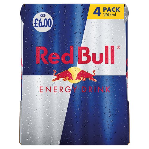 Red Bull 4pk PM £6 (4 x 250ml) pack shot