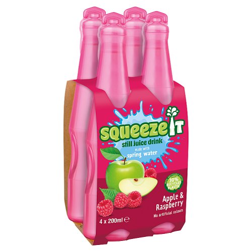 Squeeze It Apple & Raspberry 4pk (4 x 200ml) pack shot