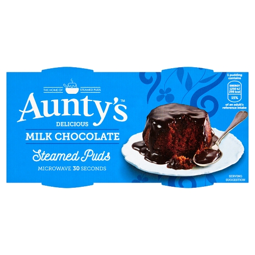 Auntys Chocolate Fudge Pudding 2pk (2 x 95g) pack shot