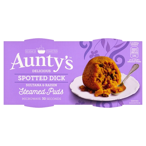 Auntys Spotted Dick Pudding 2pk (2 x 95g) pack shot