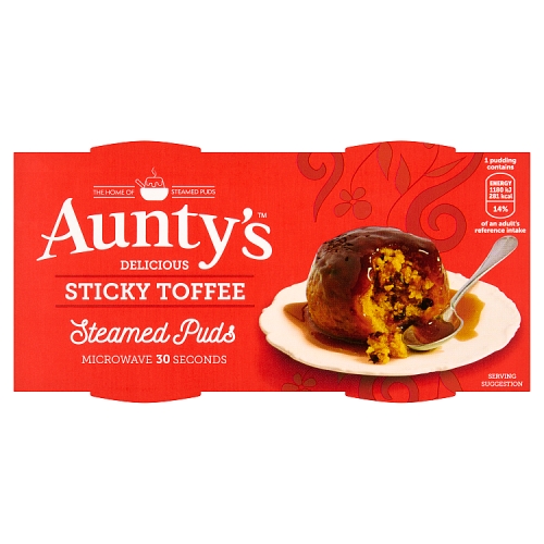 Auntys Sticky Toffee Pudding 2pk (2 x 95g) pack shot