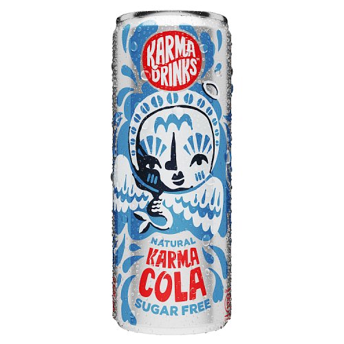 Karma Cola Sugar Free Cans 250ml pack shot