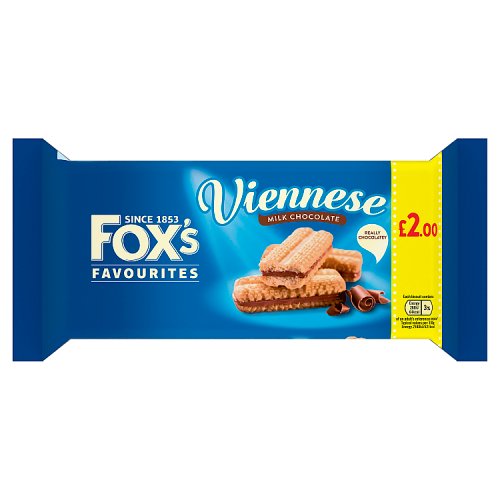 Foxs Viennese Milk Chocolate PM £2 120g pack shot