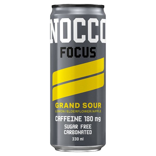 Nocco Focus Grand Sour Lemon Elderflower Apple 330ml pack shot
