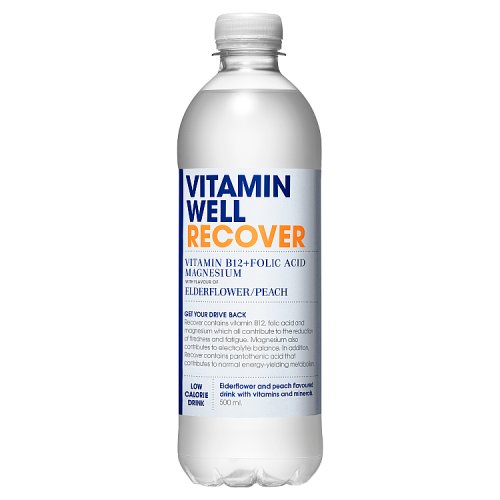 Vitamin Well Recover Elderflower Peach 500ml pack shot